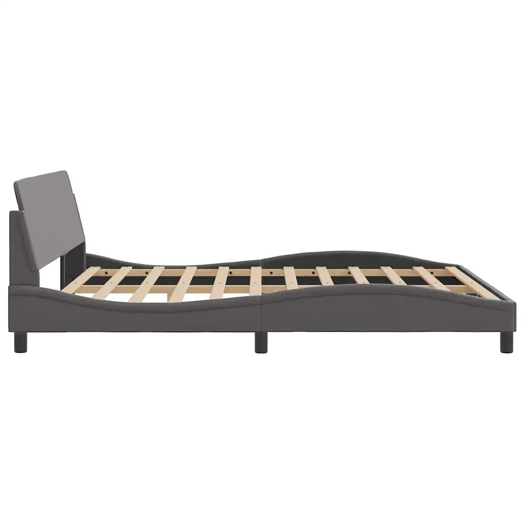 Letto matrimoniale | Letto per adulti | Giroletto Dover Grigio 180x200 cm in Similpelle - Image 5