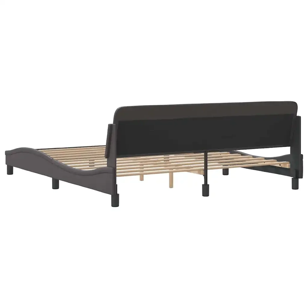 Letto matrimoniale | Letto per adulti | Giroletto Dover Grigio 180x200 cm in Similpelle - Image 6