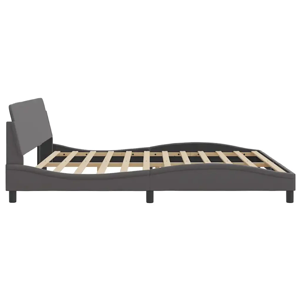 Letto matrimoniale | Letto per adulti | Giroletto Dover Grigio 200x200 cm in Similpelle - Image 5