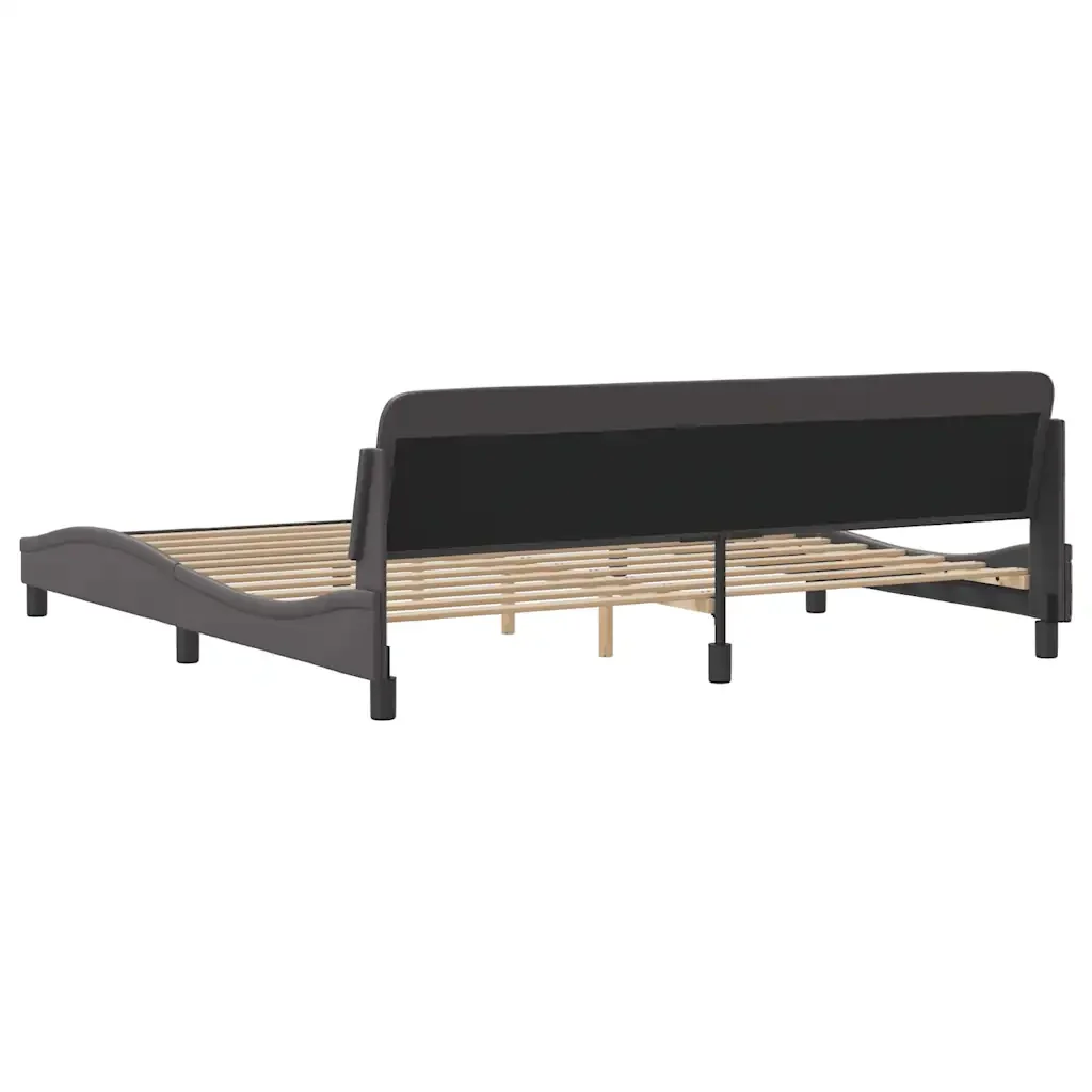 Letto matrimoniale | Letto per adulti | Giroletto Dover Grigio 200x200 cm in Similpelle - Image 6