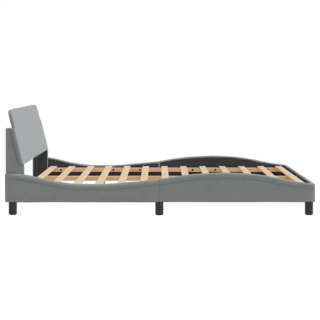 Letto matrimoniale | Letto per adulti | Giroletto Dover Grigio Chiaro 140x200 cm Tessuto - Image 5