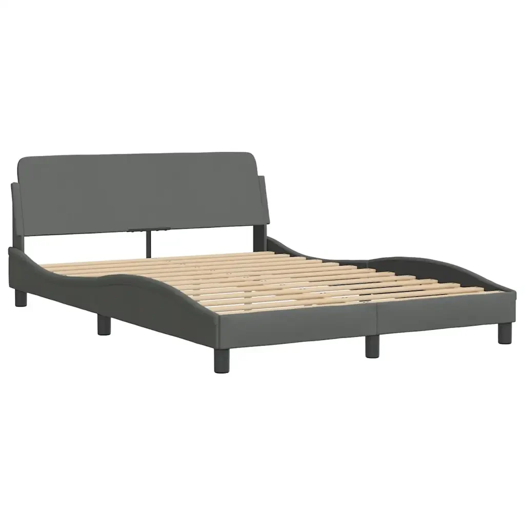 Letto matrimoniale | Letto per adulti | Giroletto Dover Grigio Scuro 120x200 cm Tessuto - Image 3