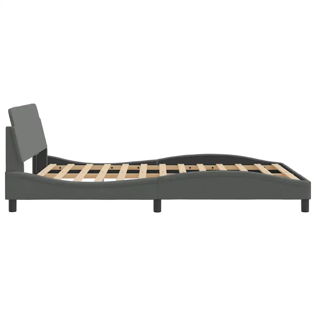Letto matrimoniale | Letto per adulti | Giroletto Dover Grigio Scuro 120x200 cm Tessuto - Image 5