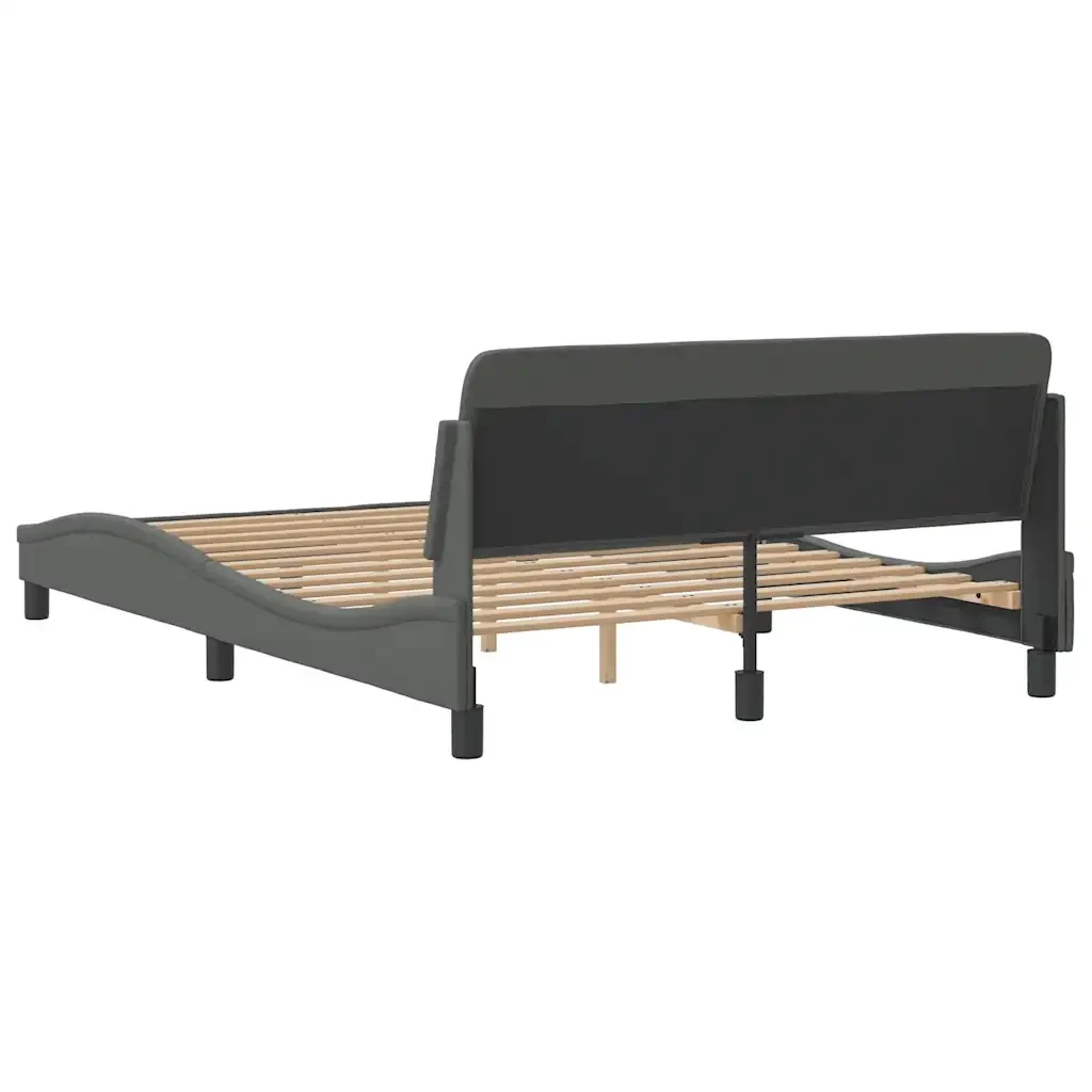 Letto matrimoniale | Letto per adulti | Giroletto Dover Grigio Scuro 140x200 cm Tessuto - Image 6