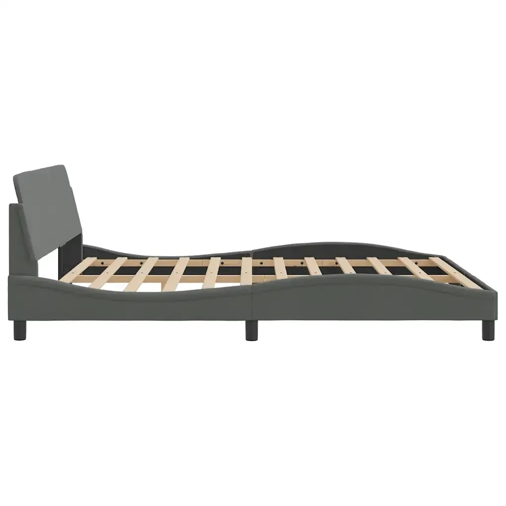 Letto matrimoniale | Letto per adulti | Giroletto Dover Grigio Scuro 180x200 cm Tessuto - Image 5