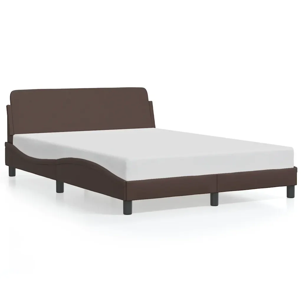 Letto matrimoniale | Letto per adulti | Giroletto Dover Marrone 120x200 cm in Similpelle - Image 2