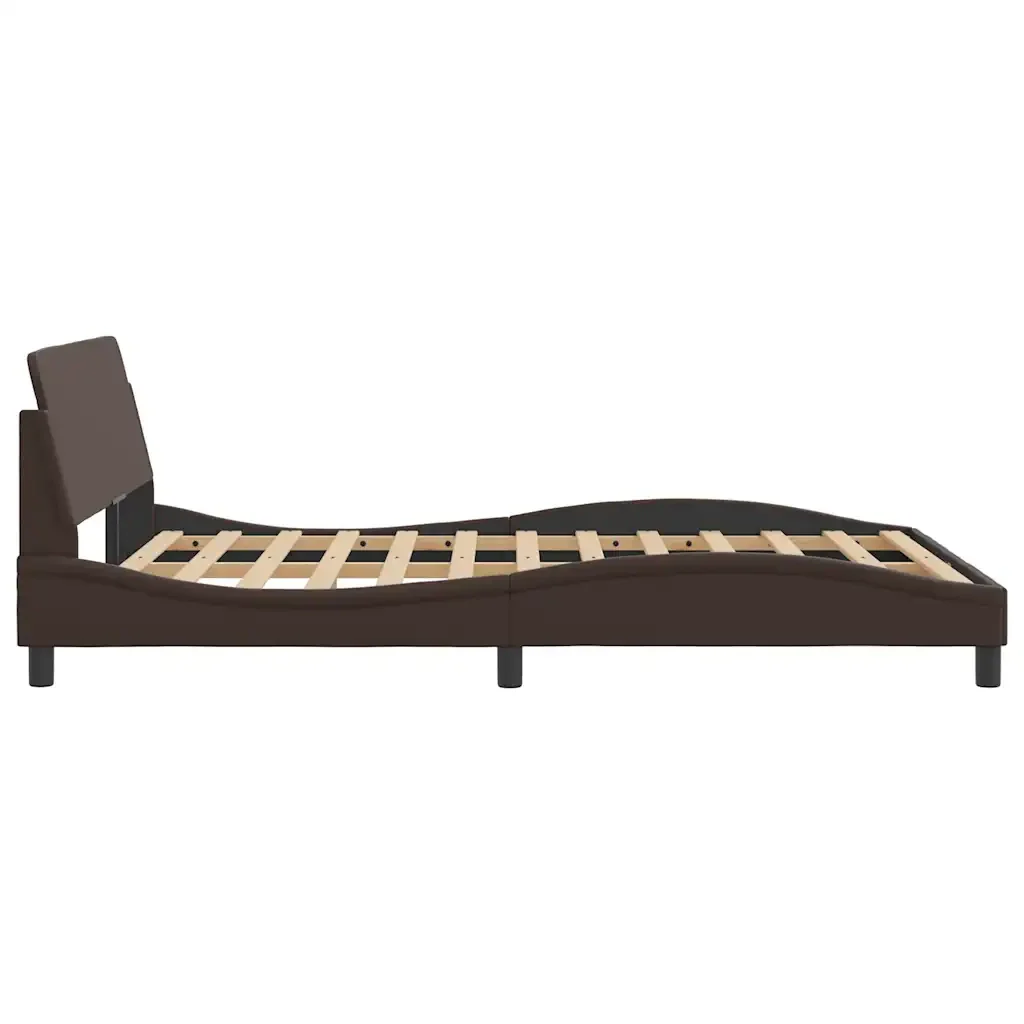 Letto matrimoniale | Letto per adulti | Giroletto Dover Marrone 120x200 cm in Similpelle - Image 5