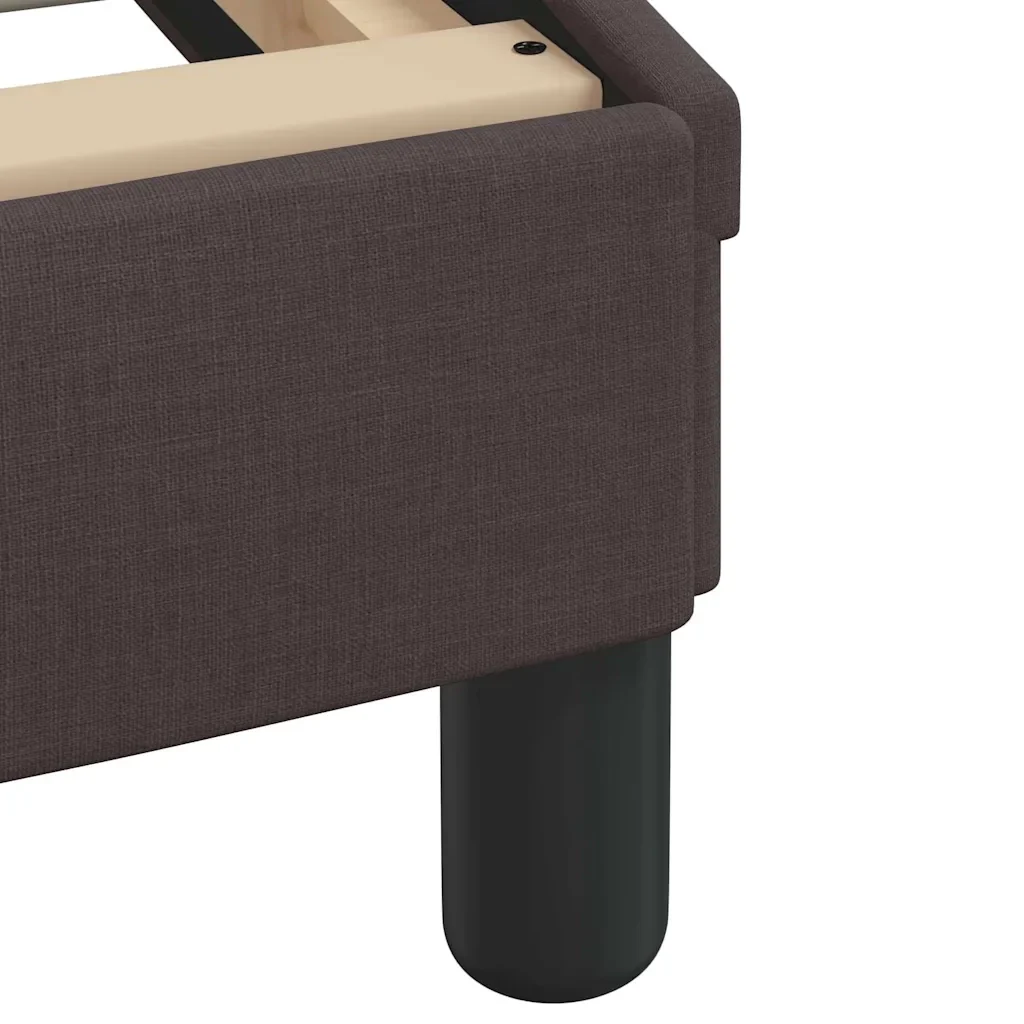 Letto matrimoniale | Letto per adulti | Giroletto Dover Marrone Scuro 140x190 cm Tessuto - Image 7