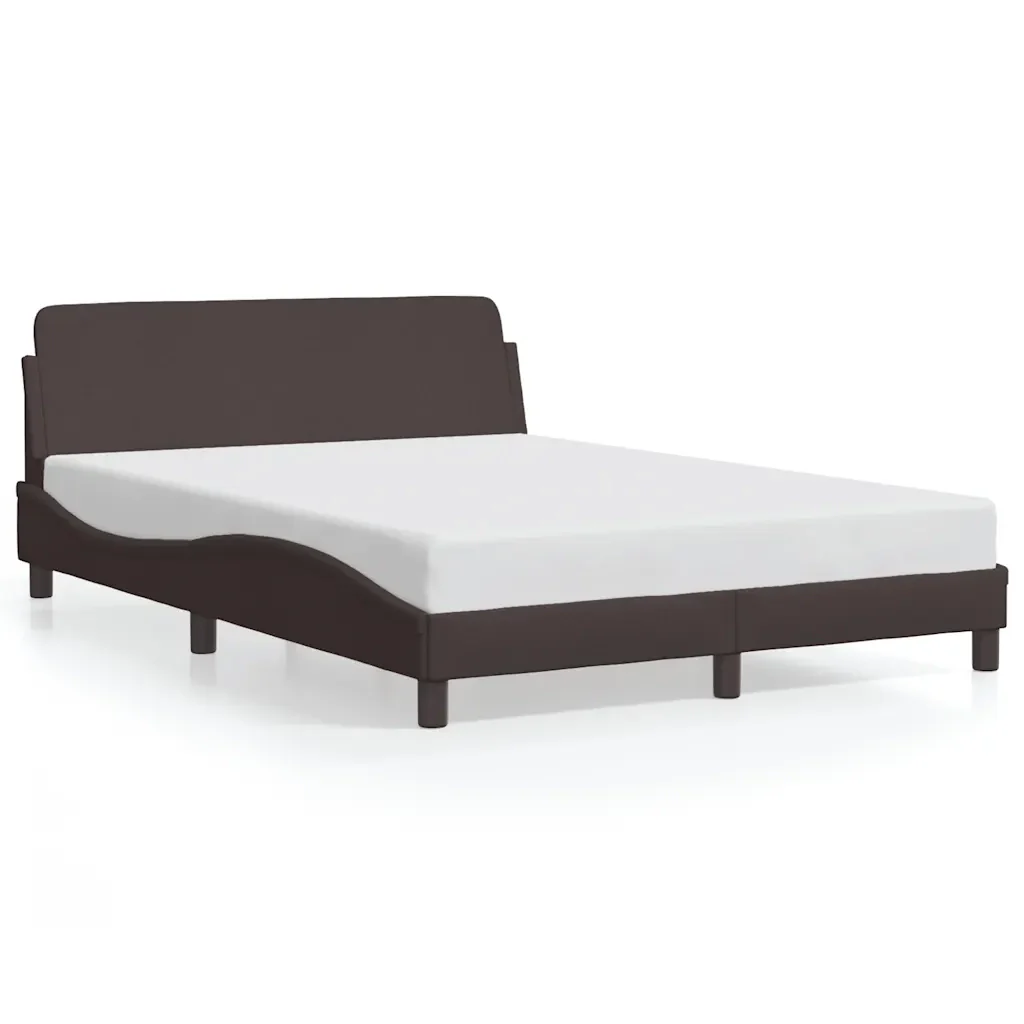 Letto matrimoniale | Letto per adulti | Giroletto Dover Marrone Scuro 140x200 cm Tessuto