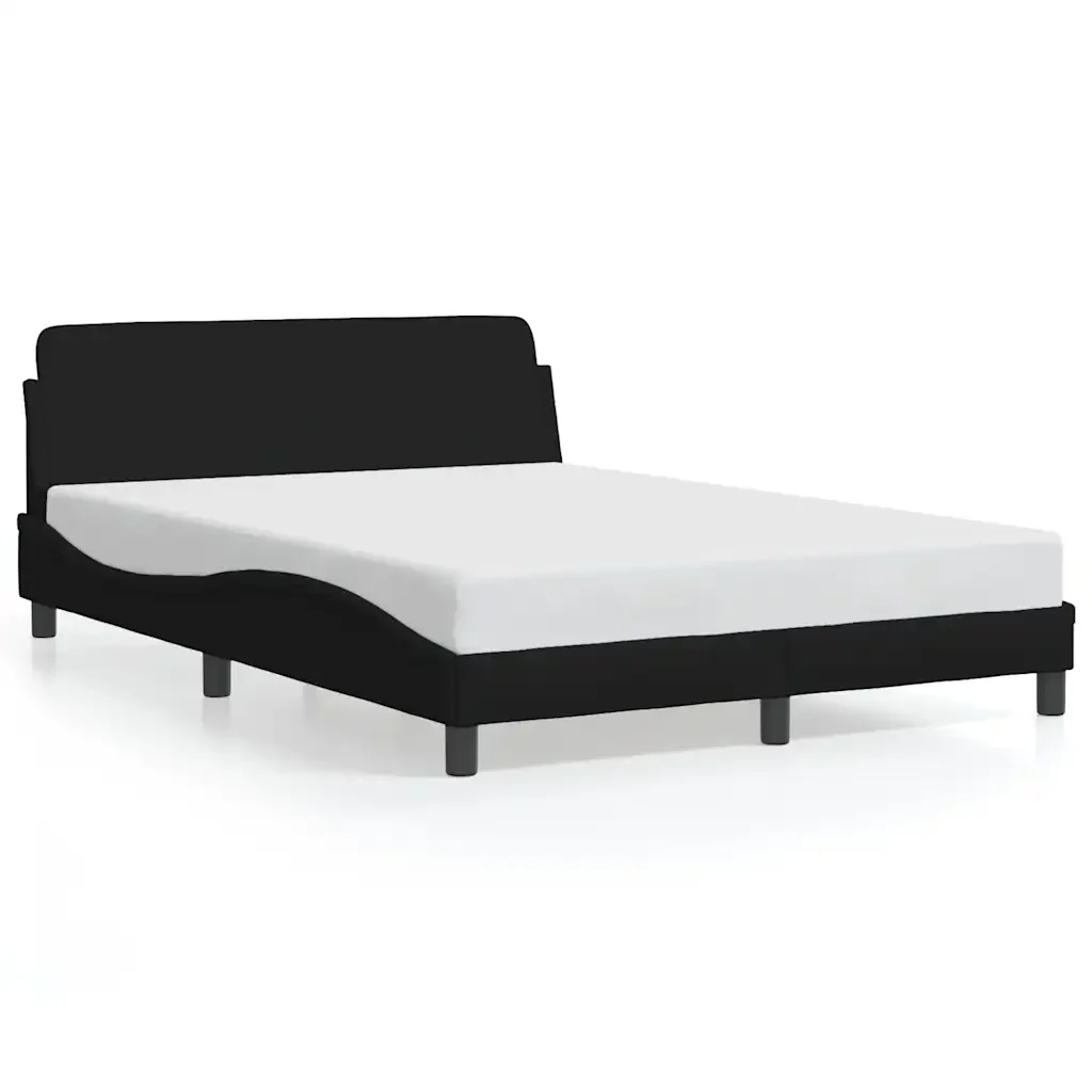 Letto matrimoniale | Letto per adulti | Giroletto Dover Nero 120x200 cm Tessuto
