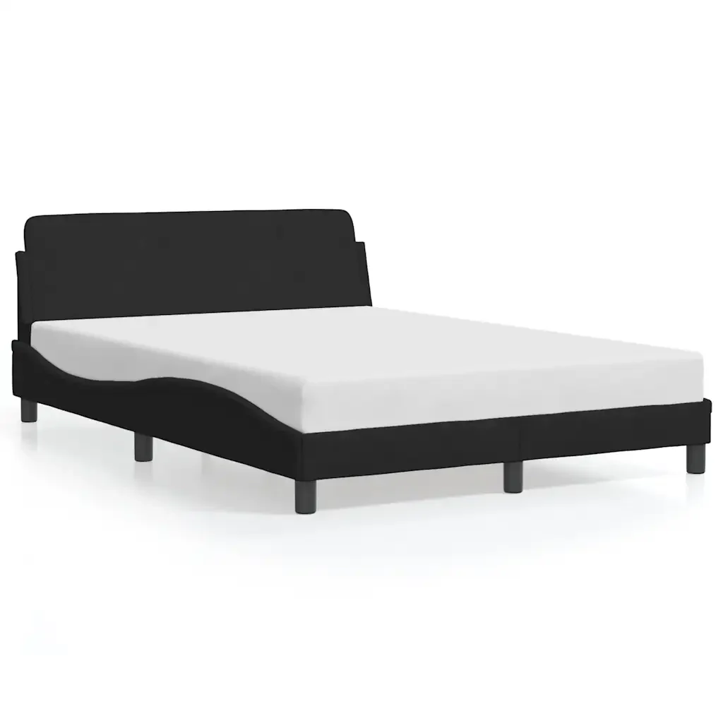 Letto matrimoniale | Letto per adulti | Giroletto Dover Nero 140x190 cm in Velluto