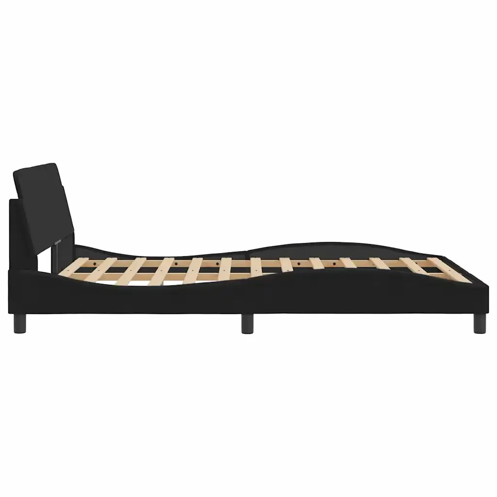 Letto matrimoniale | Letto per adulti | Giroletto Dover Nero 140x190 cm in Velluto - Image 5