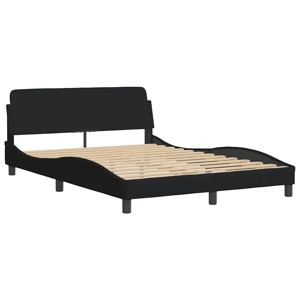 Letto matrimoniale | Letto per adulti | Giroletto Dover Nero 140x200 cm in Tessuto - Image 4