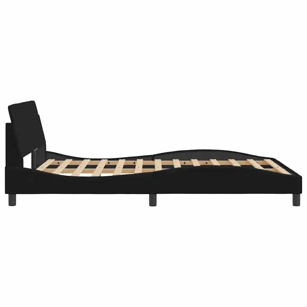 Letto matrimoniale | Letto per adulti | Giroletto Dover Nero 140x200 cm in Tessuto - Image 5