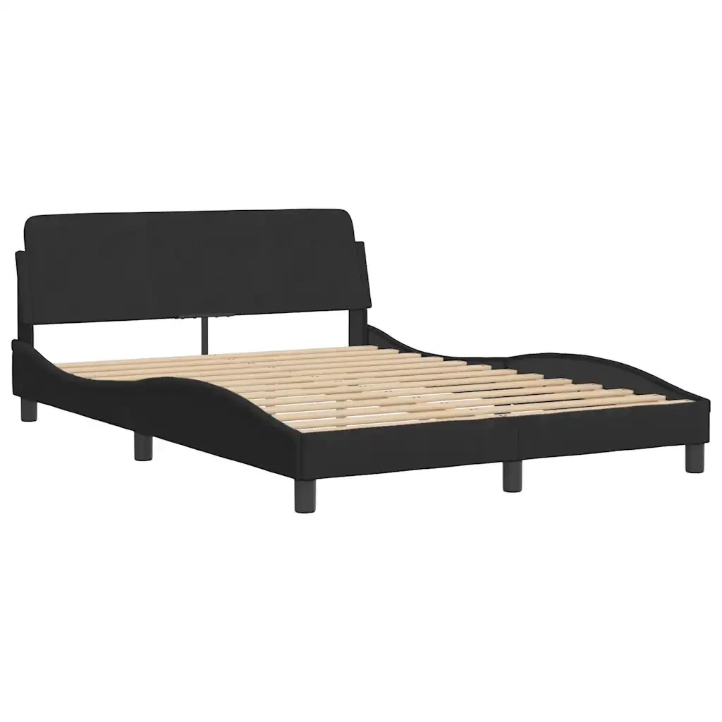 Letto matrimoniale | Letto per adulti | Giroletto Dover Nero 140x200 cm in Velluto - Image 3