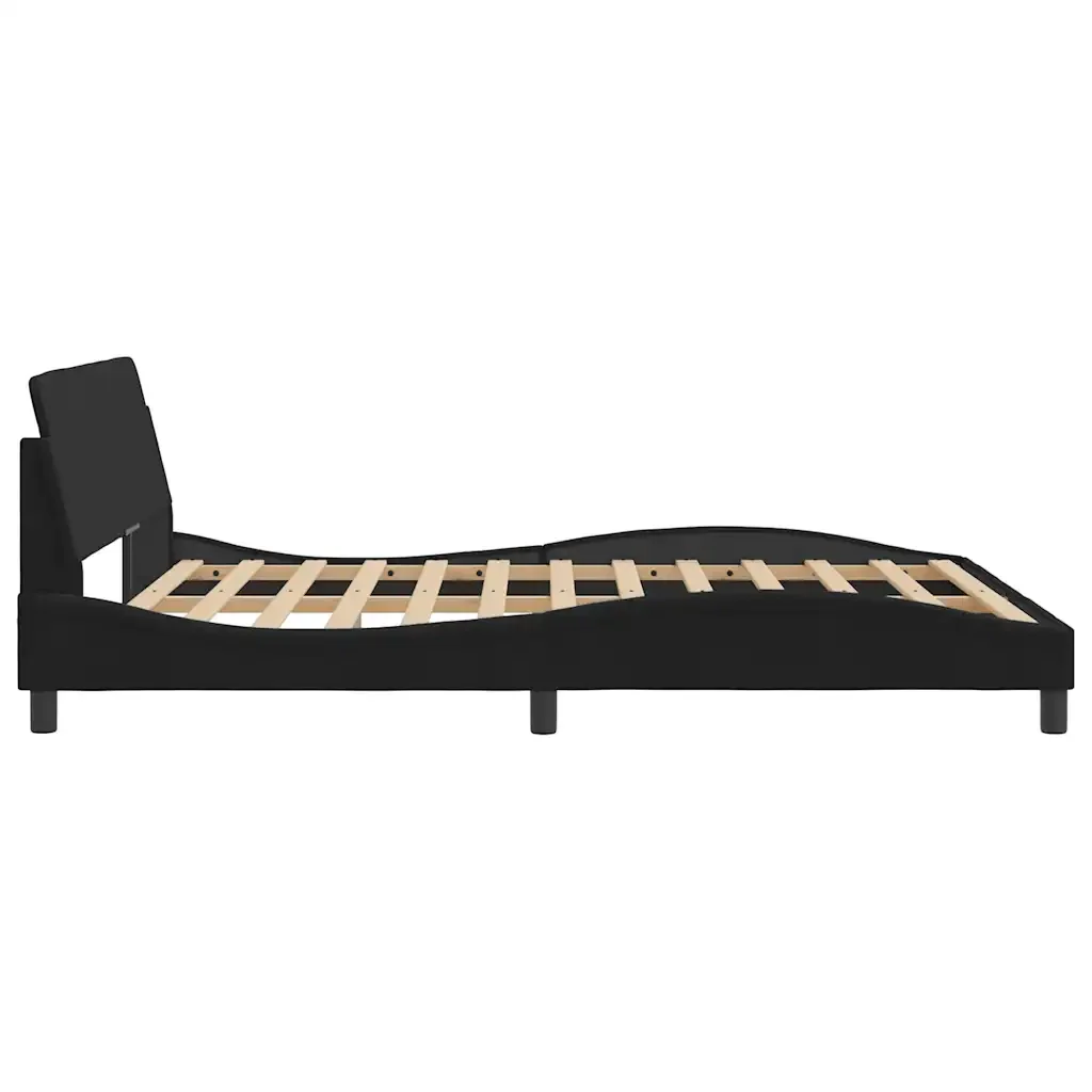 Letto matrimoniale | Letto per adulti | Giroletto Dover Nero 160x200 cm in Velluto - Image 5