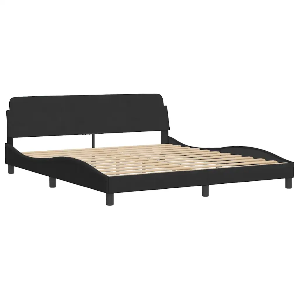 Letto matrimoniale | Letto per adulti | Giroletto Dover Nero 180x200 cm in Velluto - Image 3