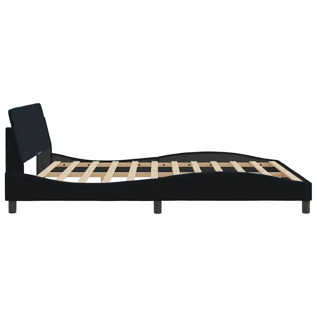 Letto matrimoniale | Letto per adulti | Giroletto Dover Nero 180x200 cm in Velluto - Image 5