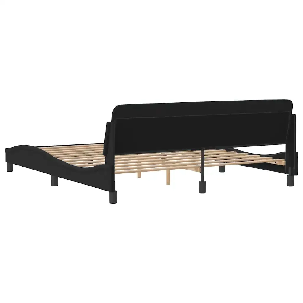 Letto matrimoniale | Letto per adulti | Giroletto Dover Nero 180x200 cm in Velluto - Image 6