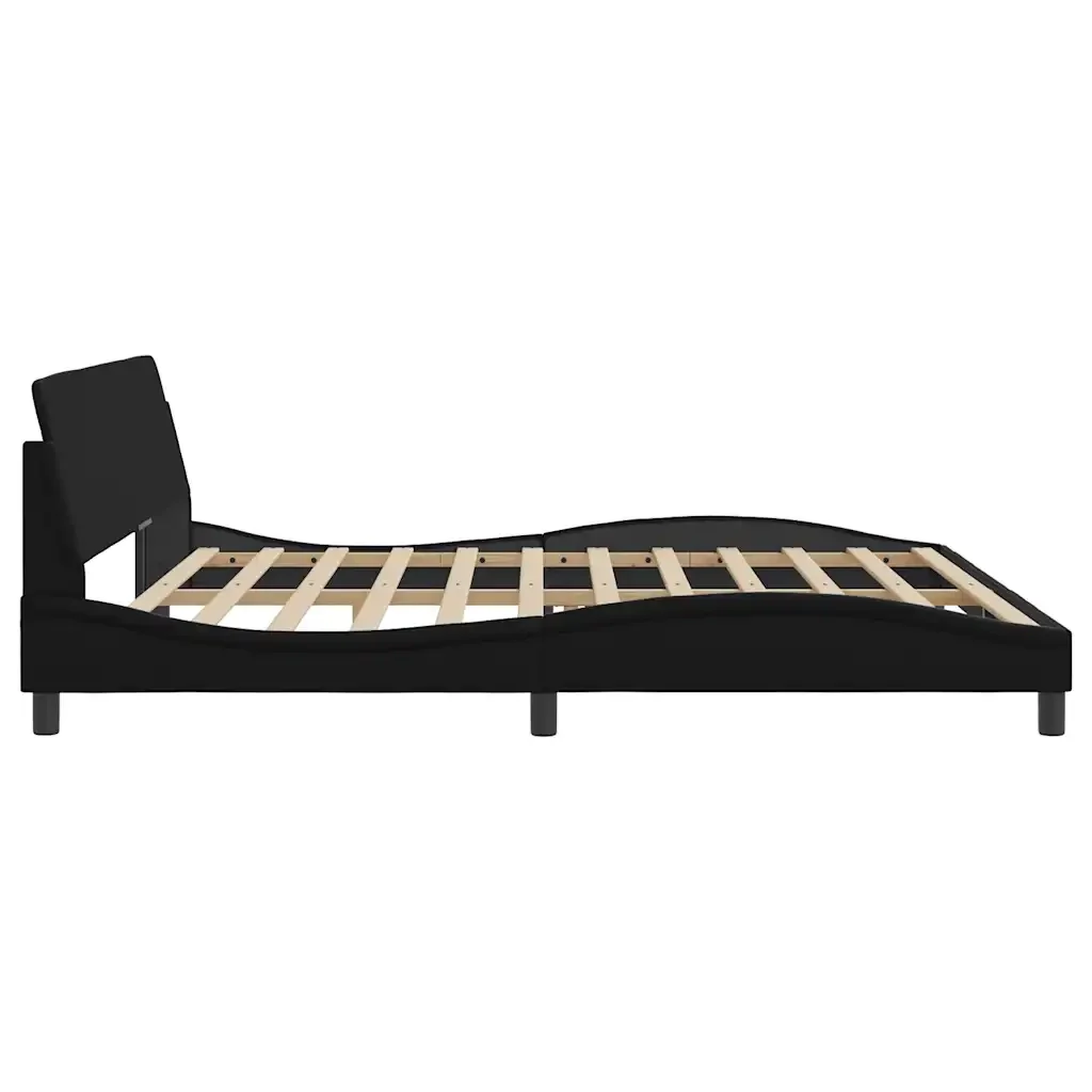 Letto matrimoniale | Letto per adulti | Giroletto Dover Nero 200x200 cm in Similpelle - Image 5