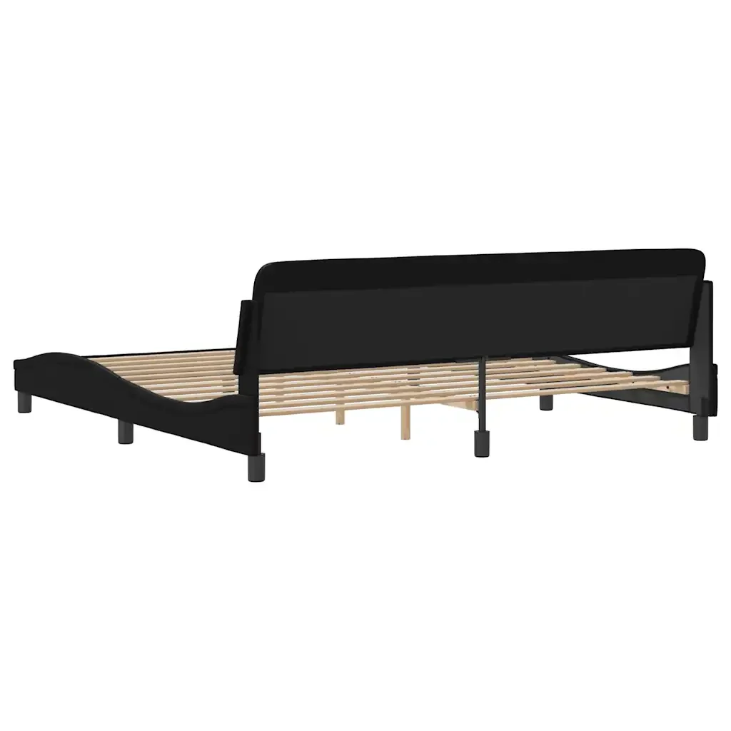 Letto matrimoniale | Letto per adulti | Giroletto Dover Nero 200x200 cm in Similpelle - Image 6