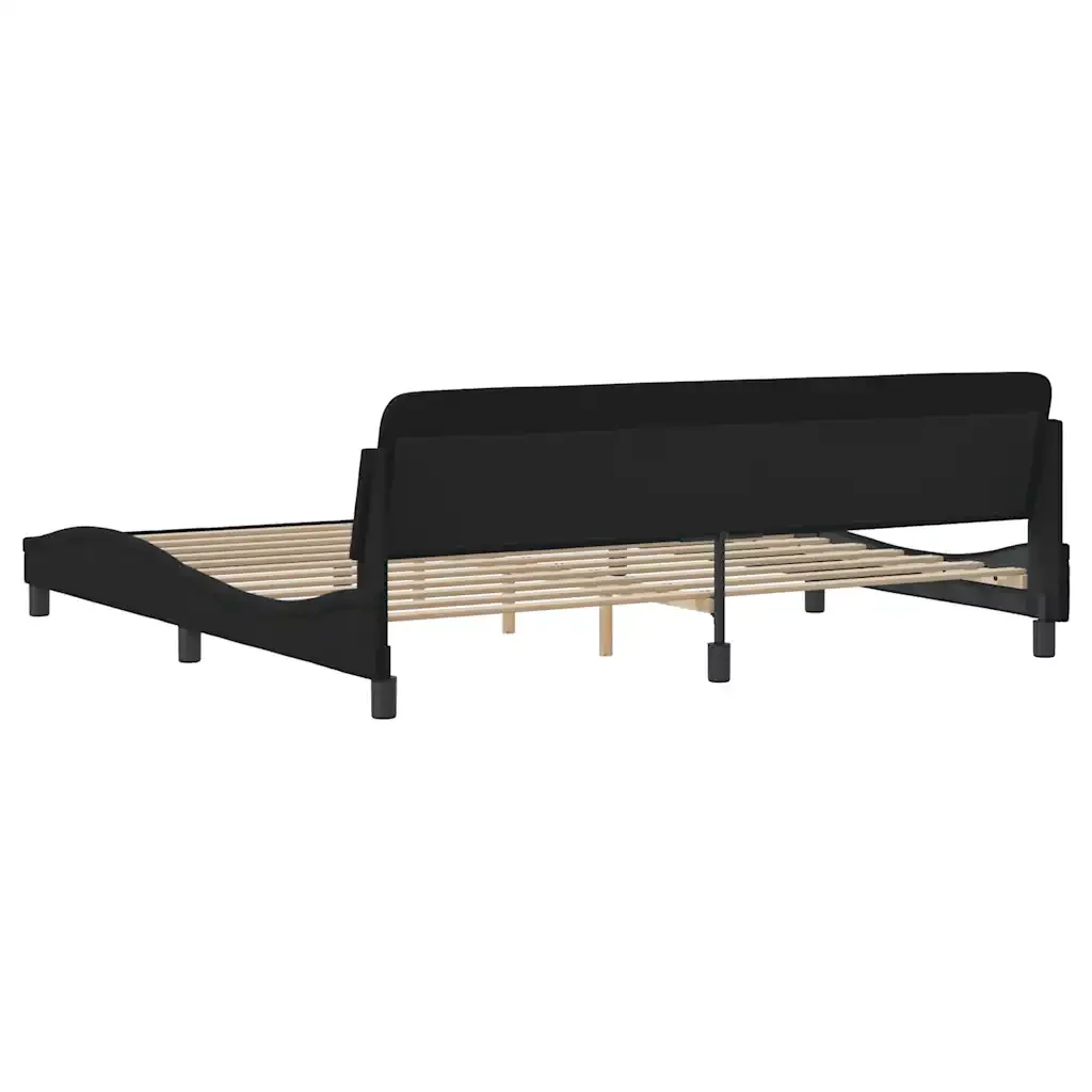 Letto matrimoniale | Letto per adulti | Giroletto Dover Nero 200x200 cm in Velluto - Image 6