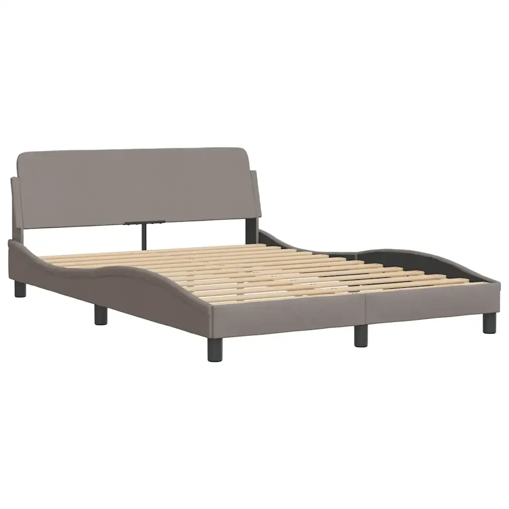 Letto matrimoniale | Letto per adulti | Giroletto Dover Tortora 140x190 cm in Tessuto - Image 3