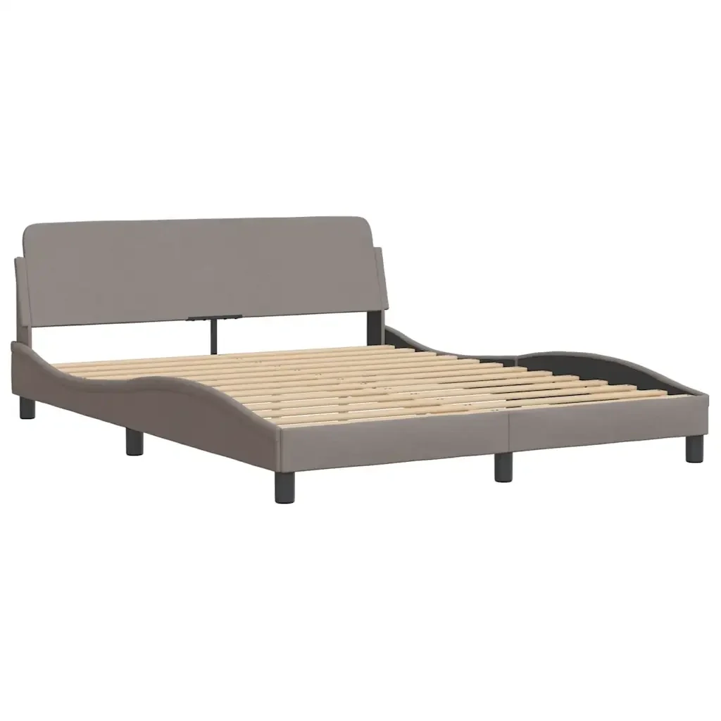 Letto matrimoniale | Letto per adulti | Giroletto Dover Tortora 160x200 cm in Tessuto - Image 3