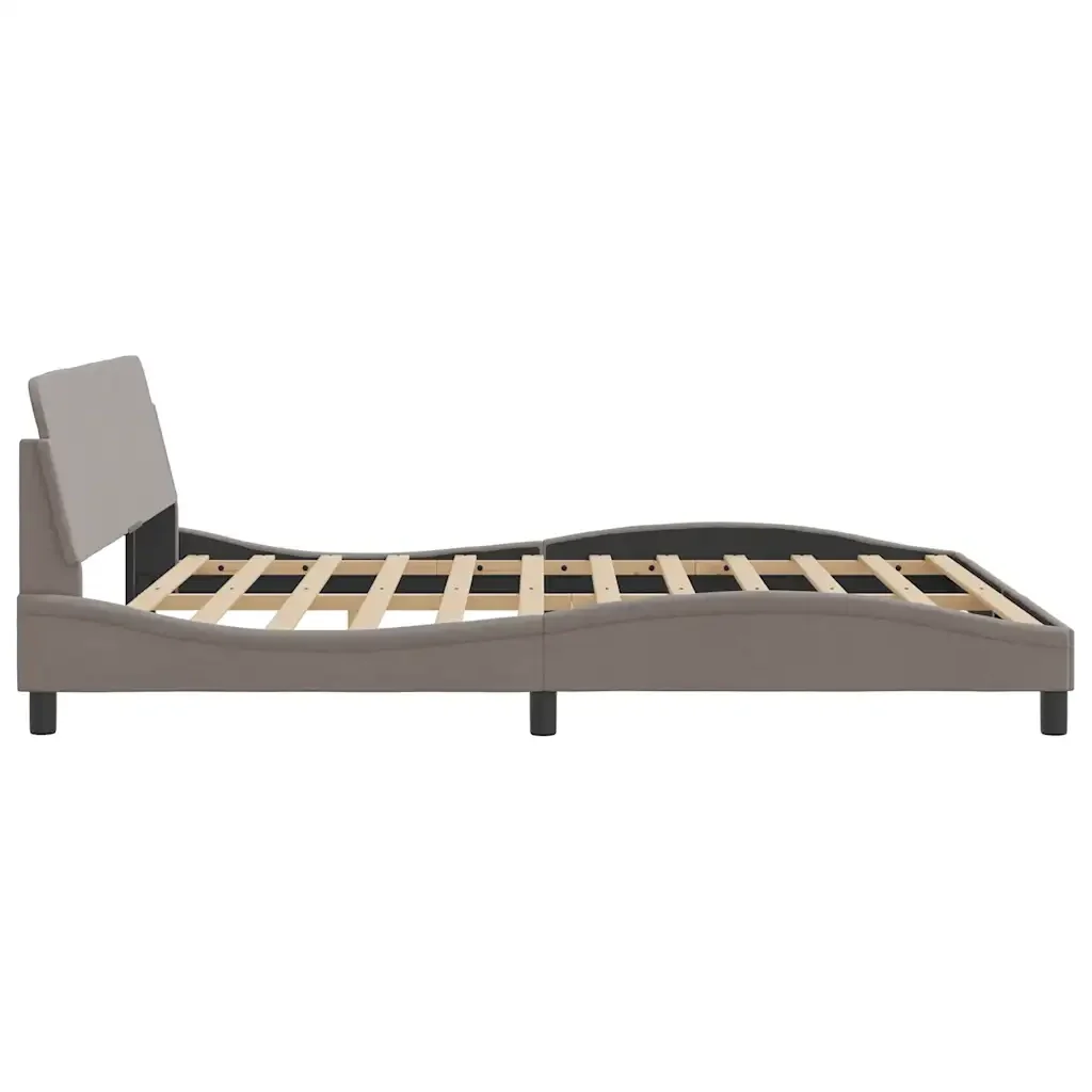 Letto matrimoniale | Letto per adulti | Giroletto Dover Tortora 180x200 cm in Tessuto - Image 5