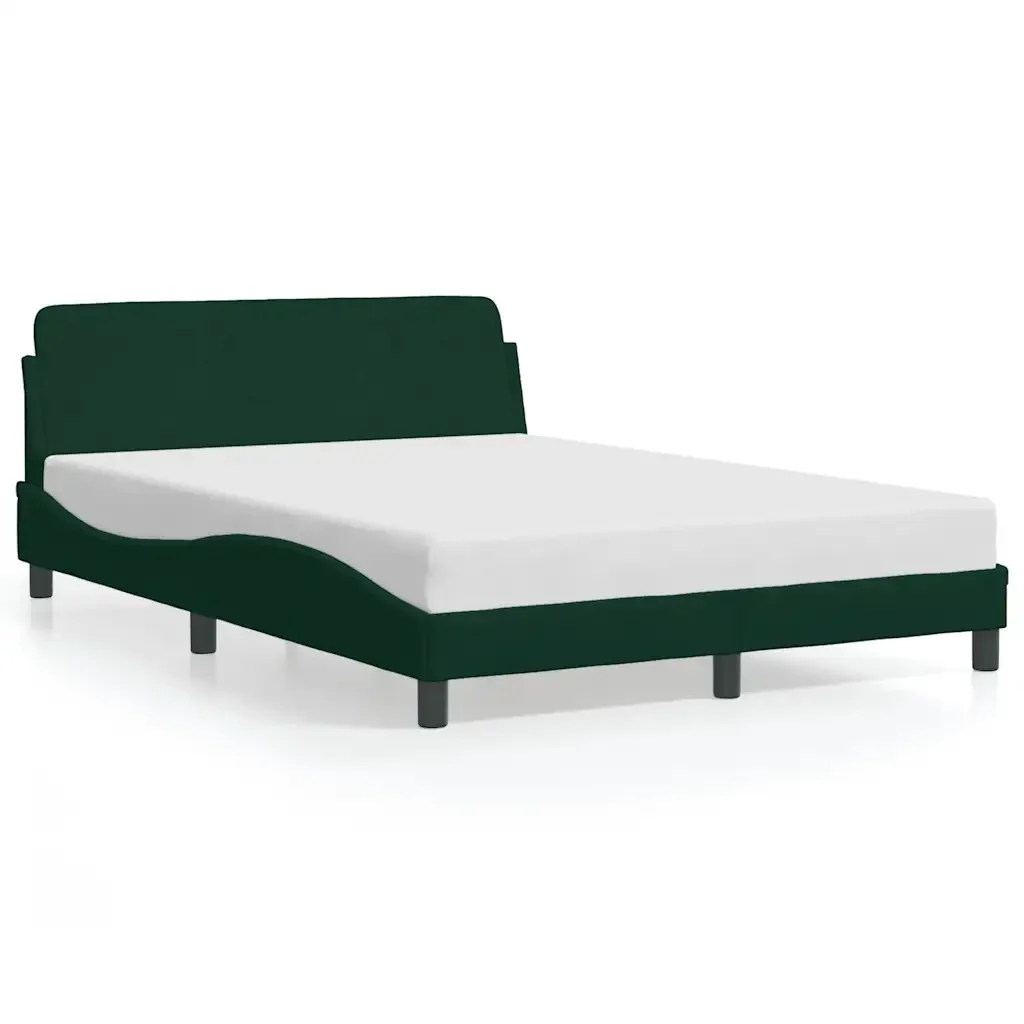 Letto matrimoniale | Letto per adulti | Giroletto Dover Verde Scuro 120x200 cm in Velluto