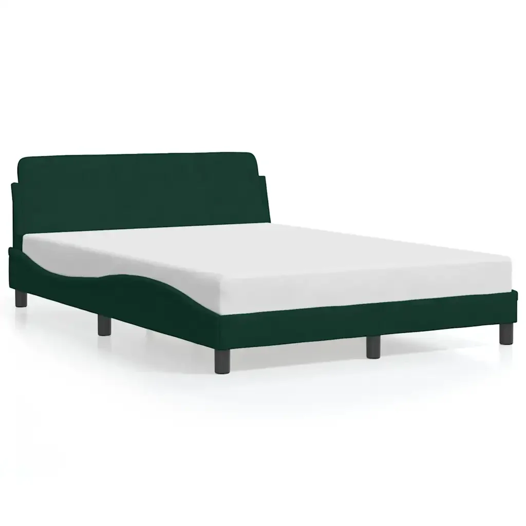 Letto matrimoniale | Letto per adulti | Giroletto Dover Verde Scuro 140x190 cm in Velluto