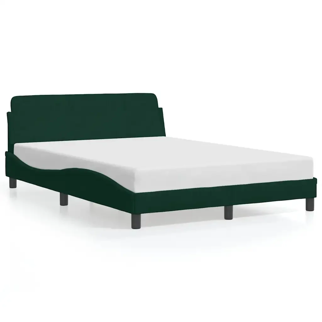 Letto matrimoniale | Letto per adulti | Giroletto Dover Verde Scuro 140x200 cm in Velluto