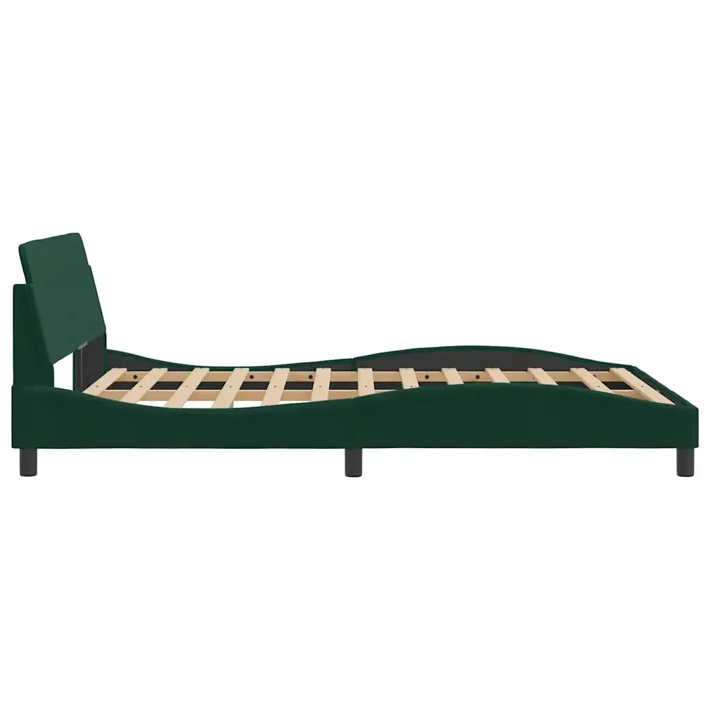 Letto matrimoniale | Letto per adulti | Giroletto Dover Verde Scuro 140x200 cm in Velluto - Image 5