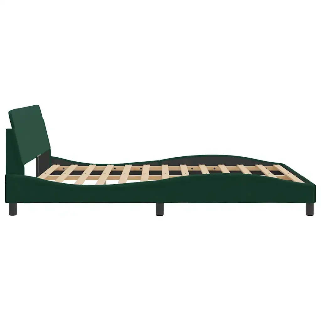 Letto matrimoniale | Letto per adulti | Giroletto Dover Verde Scuro 160x200 cm in Velluto - Image 5