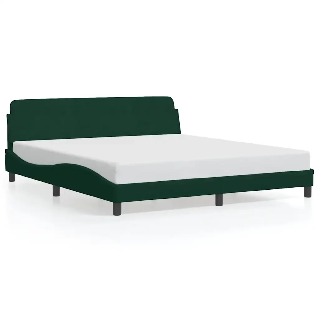 Letto matrimoniale | Letto per adulti | Giroletto Dover Verde Scuro 180x200 cm in Velluto