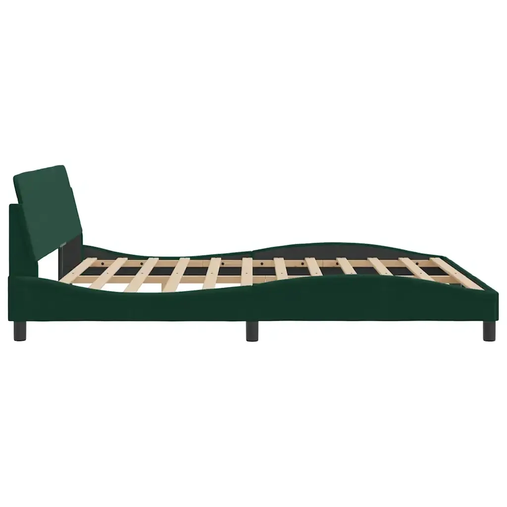 Letto matrimoniale | Letto per adulti | Giroletto Dover Verde Scuro 180x200 cm in Velluto - Image 5