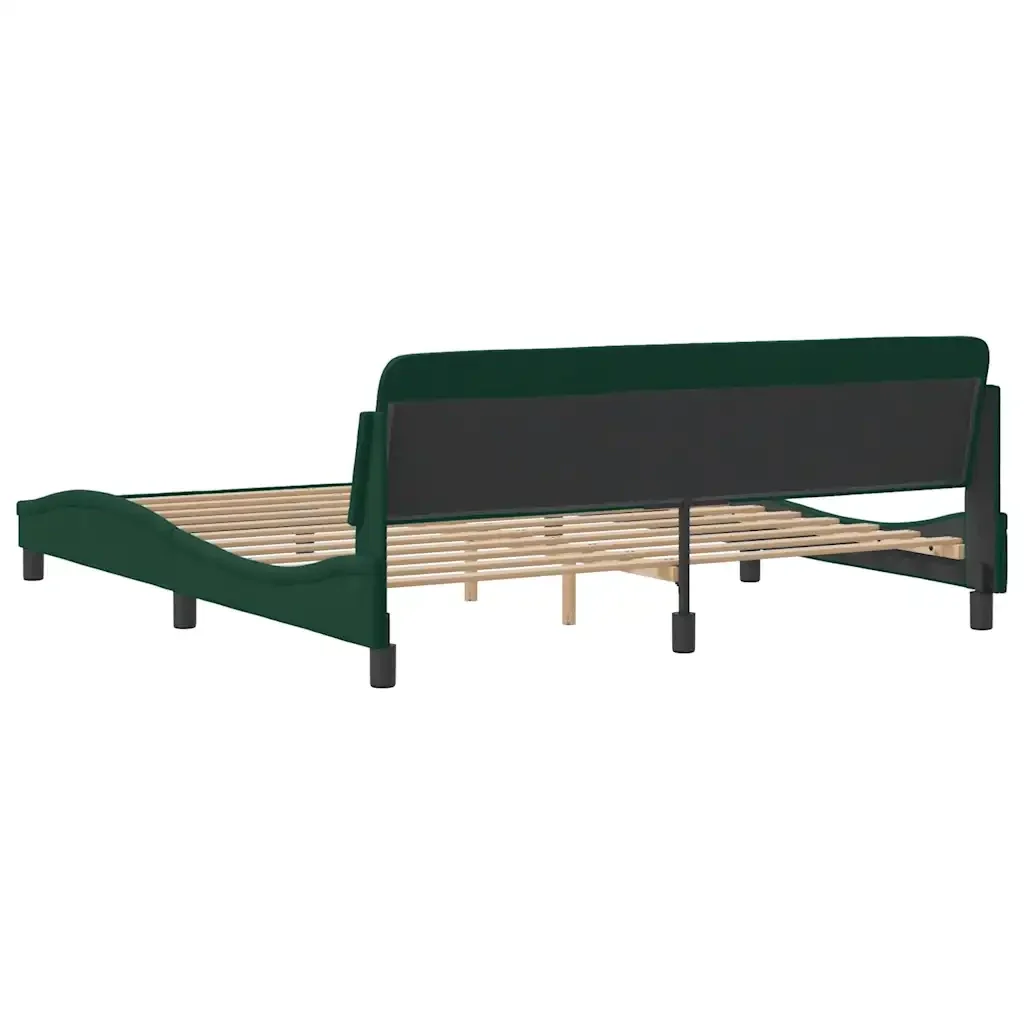 Letto matrimoniale | Letto per adulti | Giroletto Dover Verde Scuro 180x200 cm in Velluto - Image 6