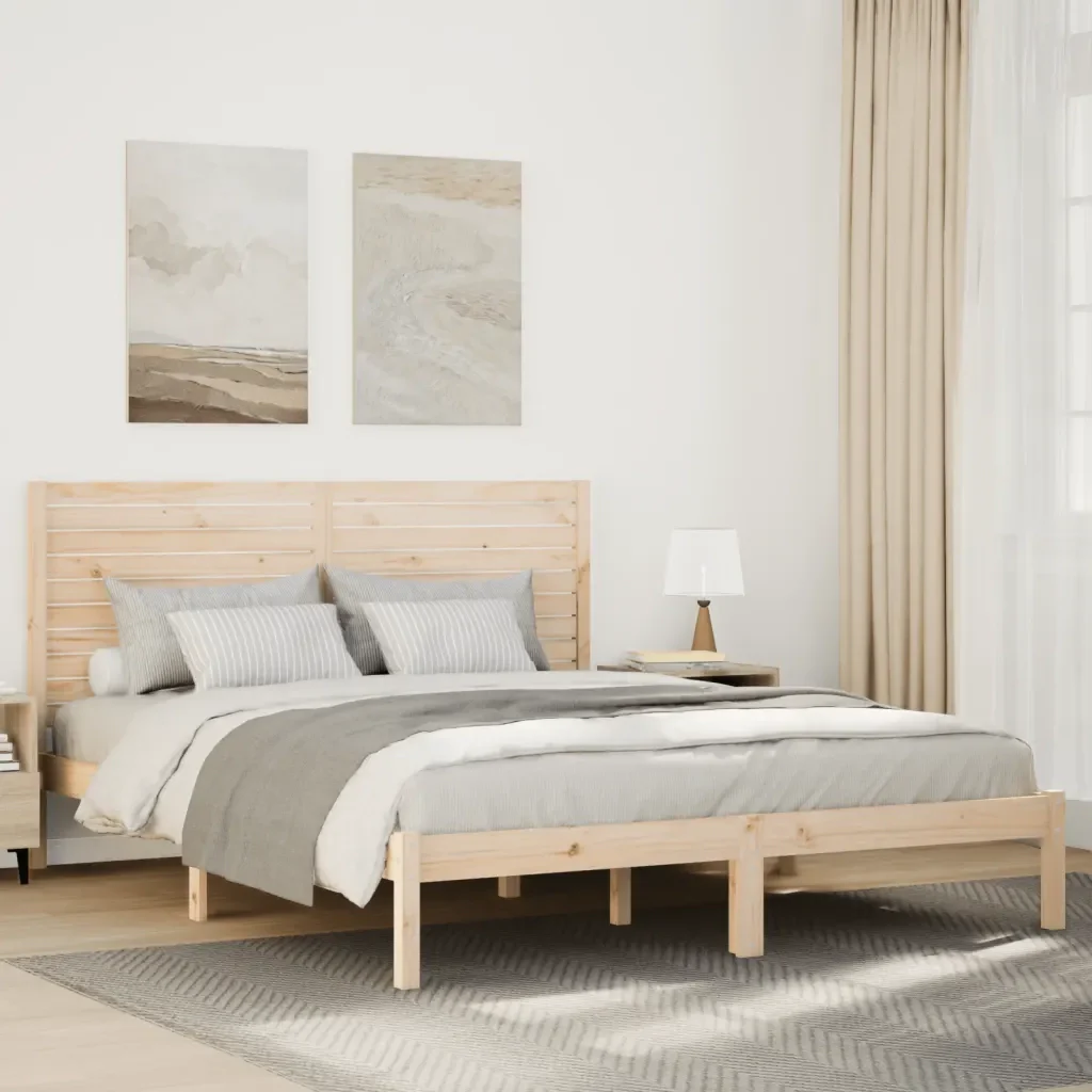 Letto matrimoniale | Letto per adulti | Giroletto Extra Lungo senza Materasso 140x210 cm Legno Massello - Image 2