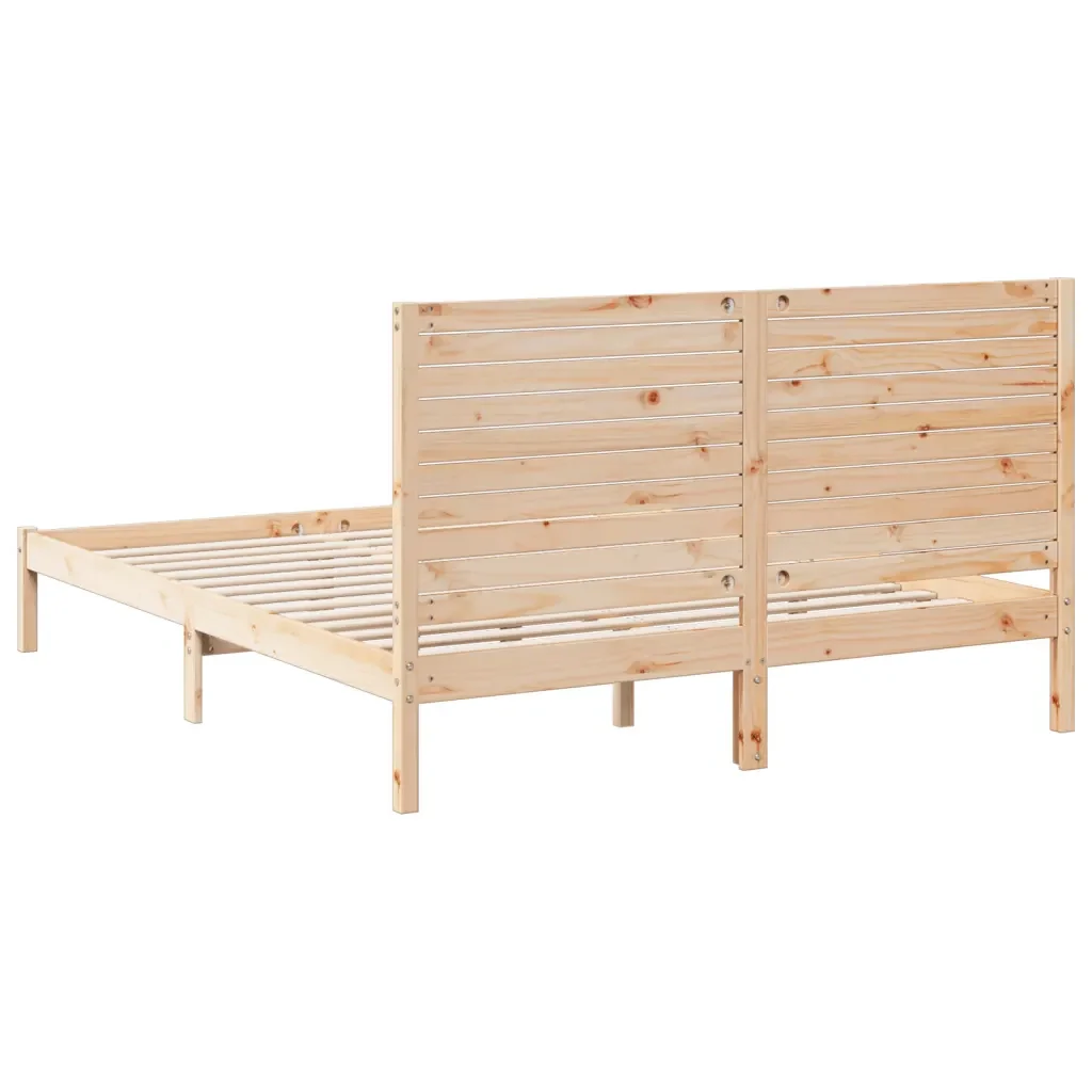 Letto matrimoniale | Letto per adulti | Giroletto Extra Lungo senza Materasso 140x210 cm Legno Massello - Image 6