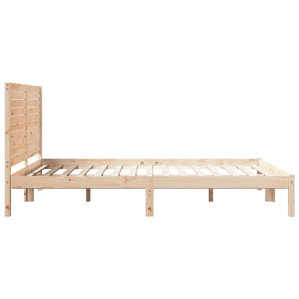 Letto matrimoniale | Letto per adulti | Giroletto Extra Lungo senza Materasso 160x210 cm Legno Massello - Image 5