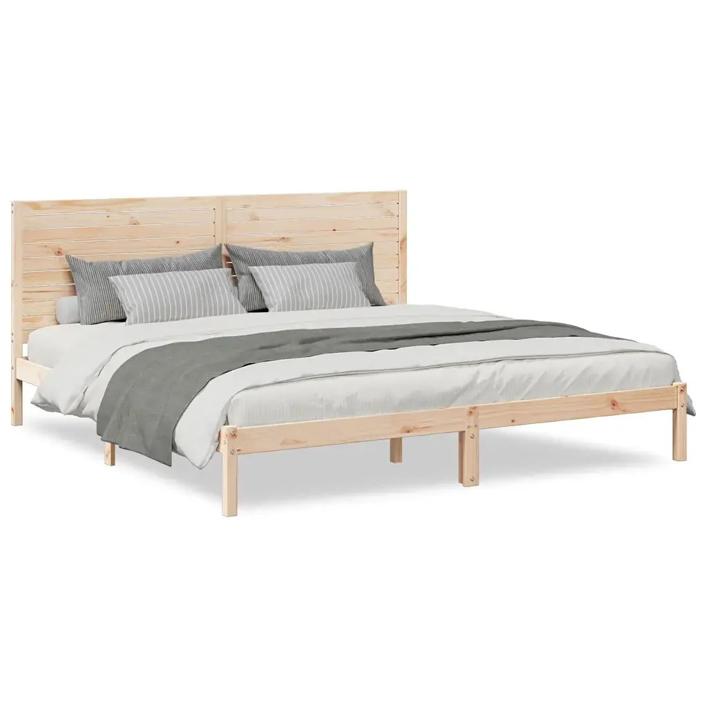 Letto matrimoniale | Letto per adulti | Giroletto Extra Lungo senza Materasso 180x210 cm Legno Massello
