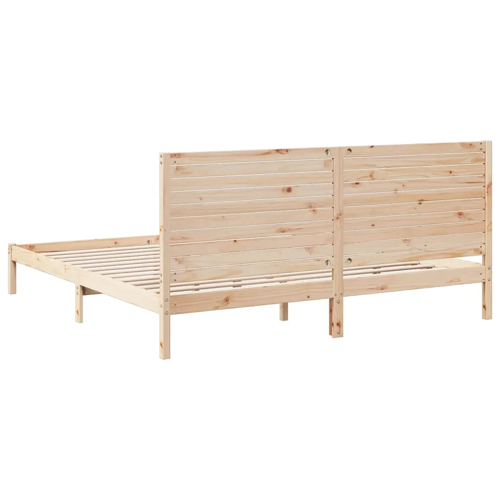 Letto matrimoniale | Letto per adulti | Giroletto Extra Lungo senza Materasso 180x210 cm Legno Massello - Image 6