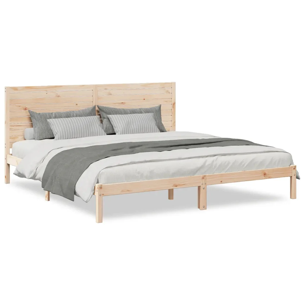 Letto matrimoniale | Letto per adulti | Giroletto Extra Lungo senza Materasso 180x220 cm Legno Massello