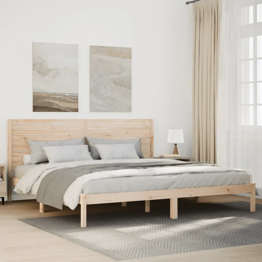 Letto matrimoniale | Letto per adulti | Giroletto Extra Lungo senza Materasso 180x220 cm Legno Massello - Image 2
