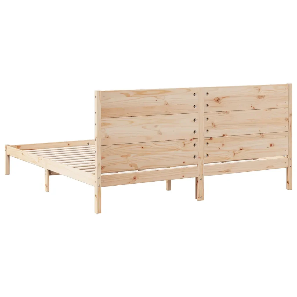 Letto matrimoniale | Letto per adulti | Giroletto Extra Lungo senza Materasso 200x210 cm Legno Massello - Image 6