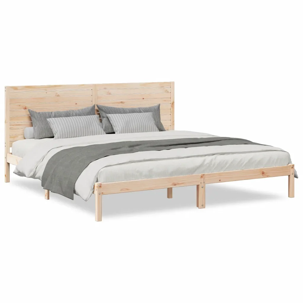 Letto matrimoniale | Letto per adulti | Giroletto Extra Lungo senza Materasso 200x210 cm Legno Massello