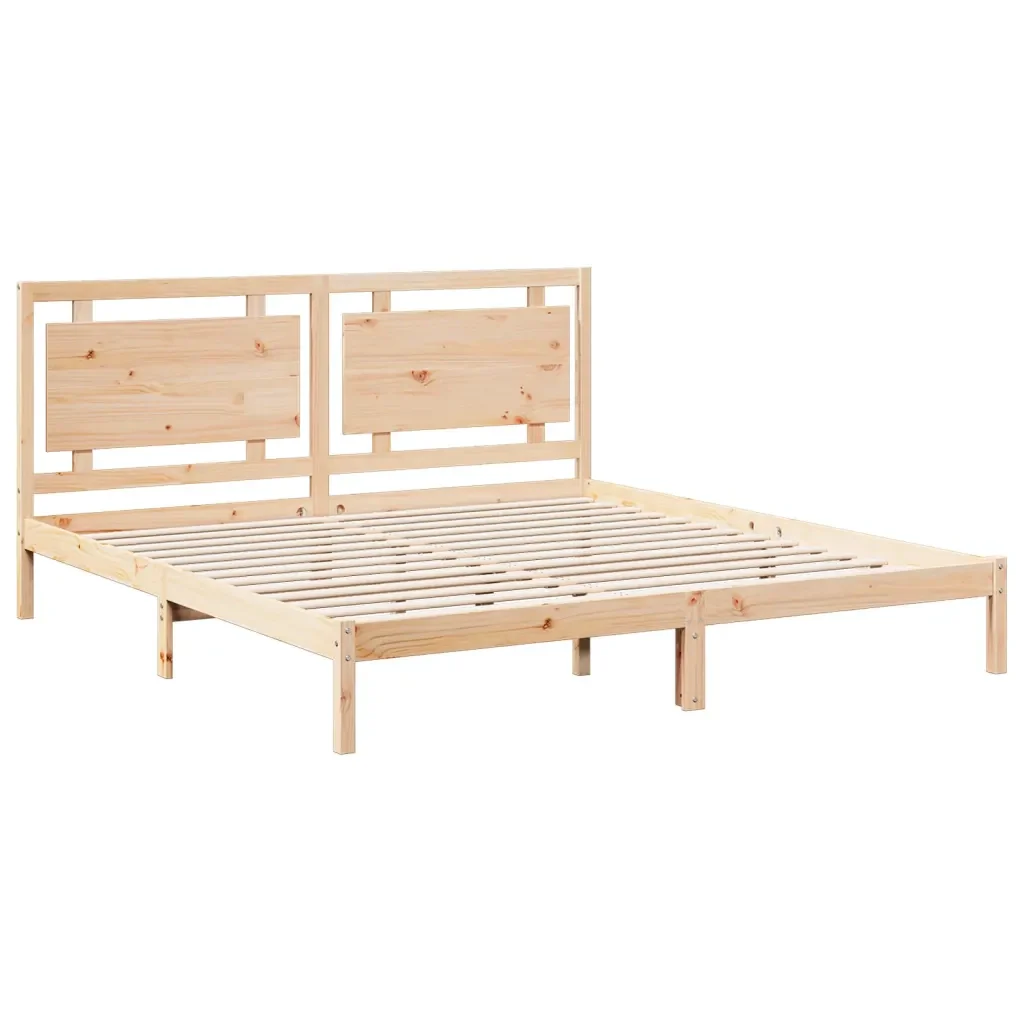 Letto matrimoniale | Letto per adulti | Giroletto Extra Lungo senza Materasso 200x210 cm Legno Massello - Image 4