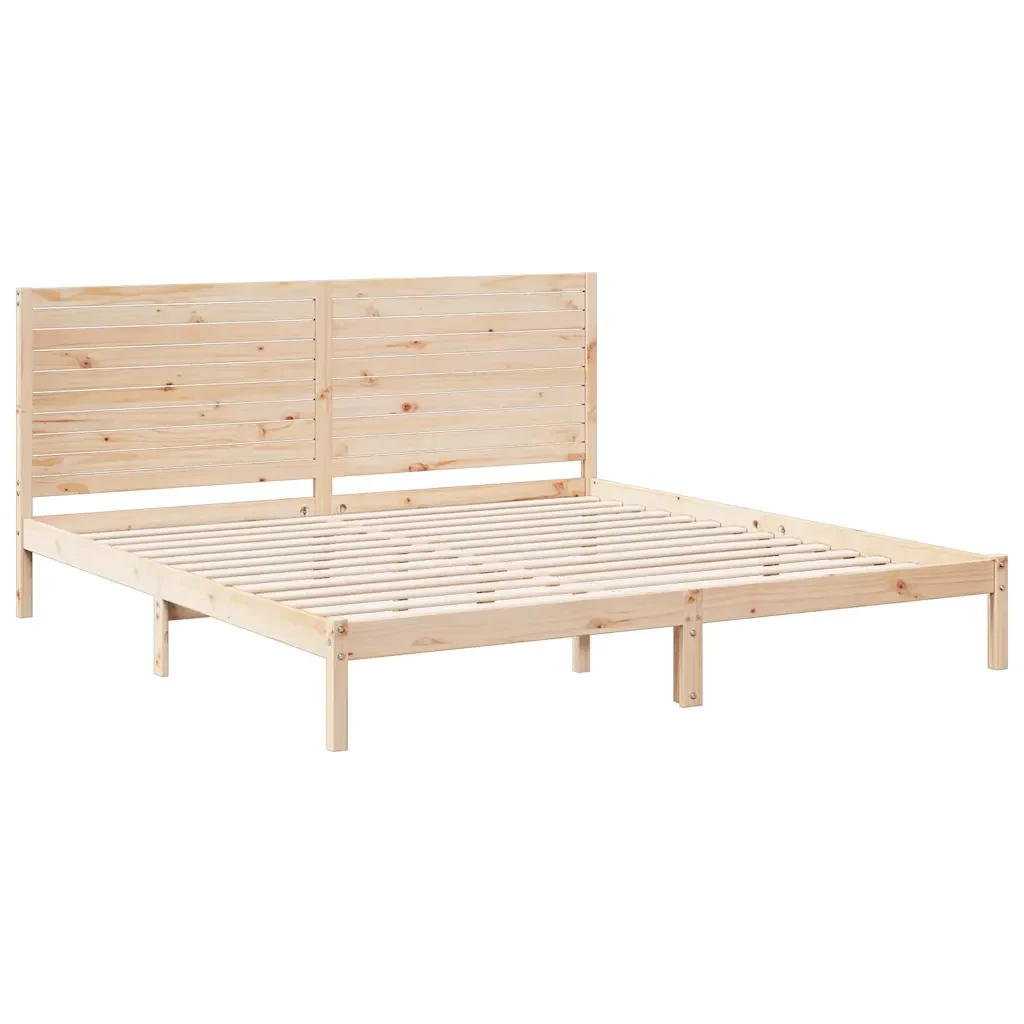 Letto matrimoniale | Letto per adulti | Giroletto Extra Lungo senza Materasso 200x220 cm Legno Massello - Image 4