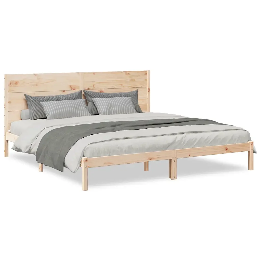 Letto matrimoniale | Letto per adulti | Giroletto Extra Lungo senza Materasso 200x220 cm Legno Massello