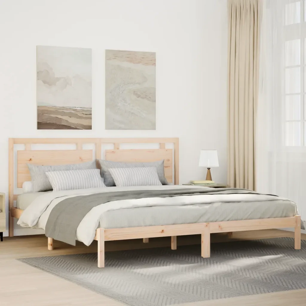 Letto matrimoniale | Letto per adulti | Giroletto Extra Lungo senza Materasso 200x220 cm Legno Massello - Image 2